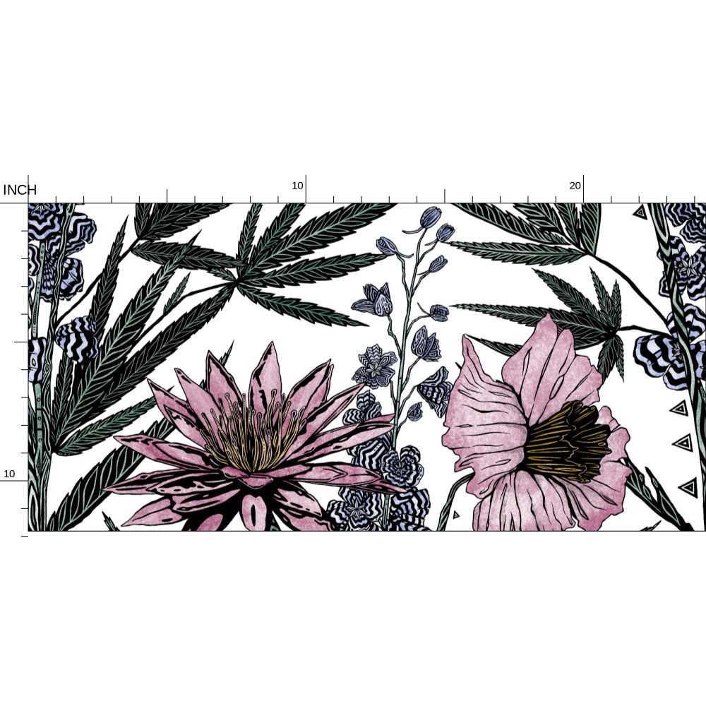 IVI Bouquet - Water Lily, Larkspur, Daisy w/ Cannabis Leaves
