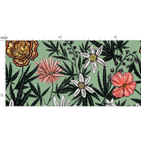 IVI - Cannabis All Over Floral - Green Background