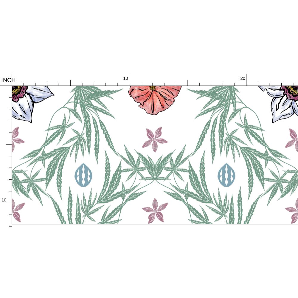 IVI Poppy Daisies & Cannabis Leaves