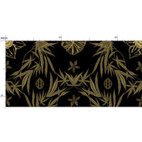 IVI Poppy Daisies & Cannabis Leaves Black Gold