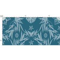 IVI Poppy Daisies & Cannabis Leaves Blue Green White