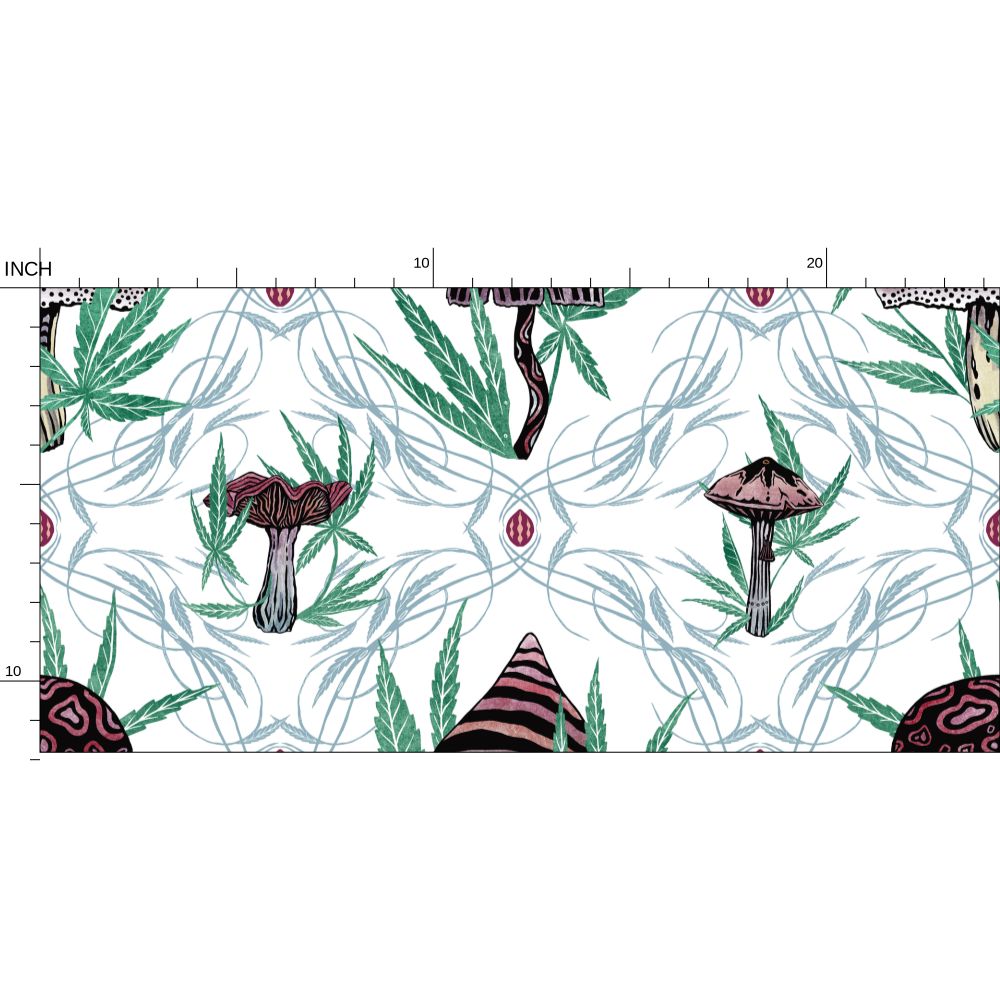 IVI LIFE - Mushroom Pattern w/ Cannabis Leaves
