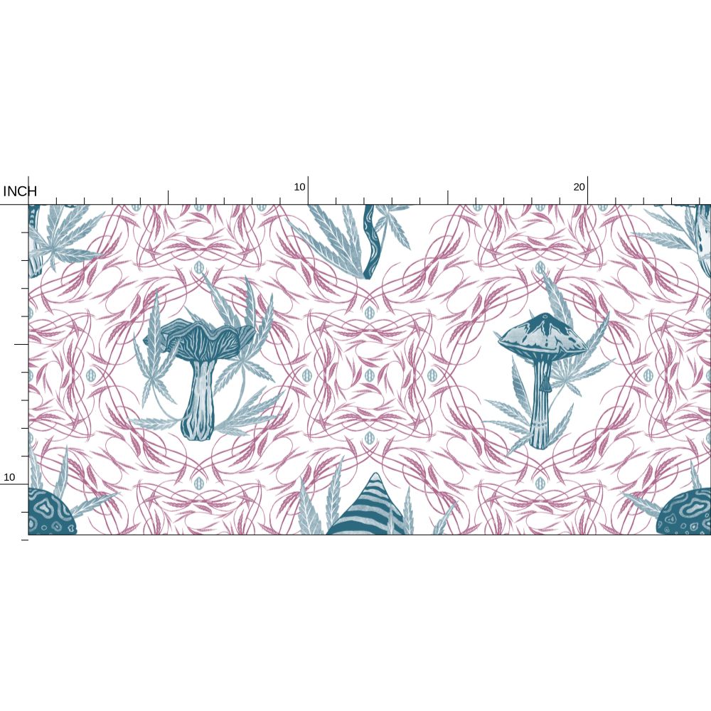 IVI LIFE - Mushroom + Cannabis Leaf Wallpaper