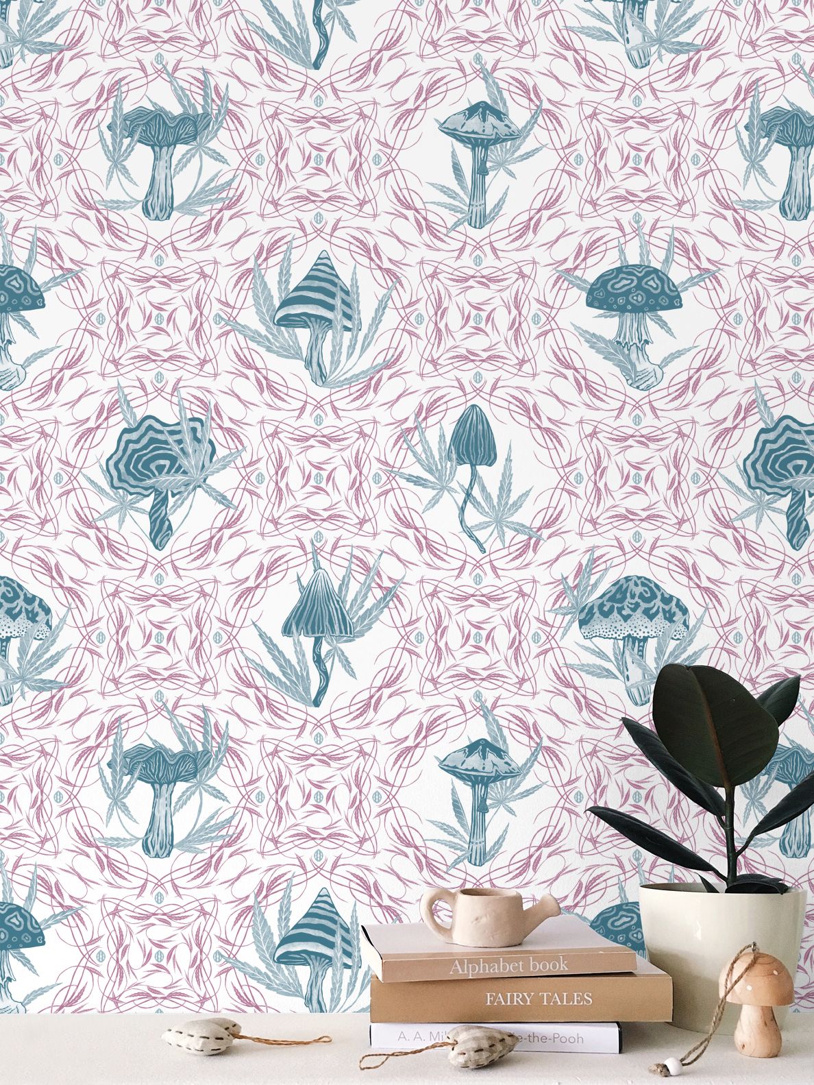 IVI LIFE - Mushroom + Cannabis Leaf Wallpaper