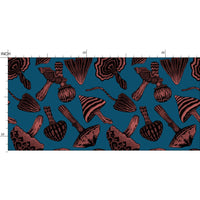 IVI - Mushroom Rotated Pattern - Orange with Blue