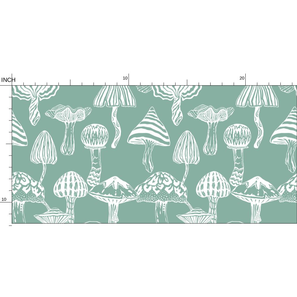 IVI - Mushroom Pattern - White Line Over Green