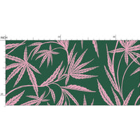 Cannabis IVI Pink on Green - Large Wallpaper Print