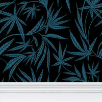 Cannabis IVI BlueGreen on Black - Large Wallpaper Print