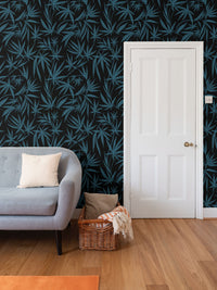 Cannabis IVI BlueGreen on Black - Large Wallpaper Print