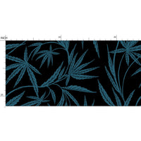 Cannabis IVI BlueGreen on Black - Large Wallpaper Print