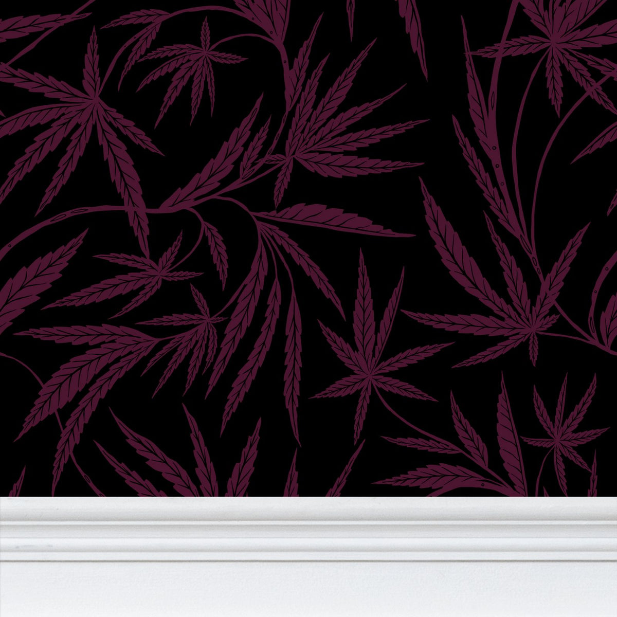 Cannabis IVI Red/Purple on Black - Large Wallpaper Print