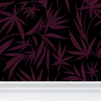 Cannabis IVI Red/Purple on Black - Large Wallpaper Print
