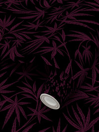 Cannabis IVI Red/Purple on Black - Large Wallpaper Print