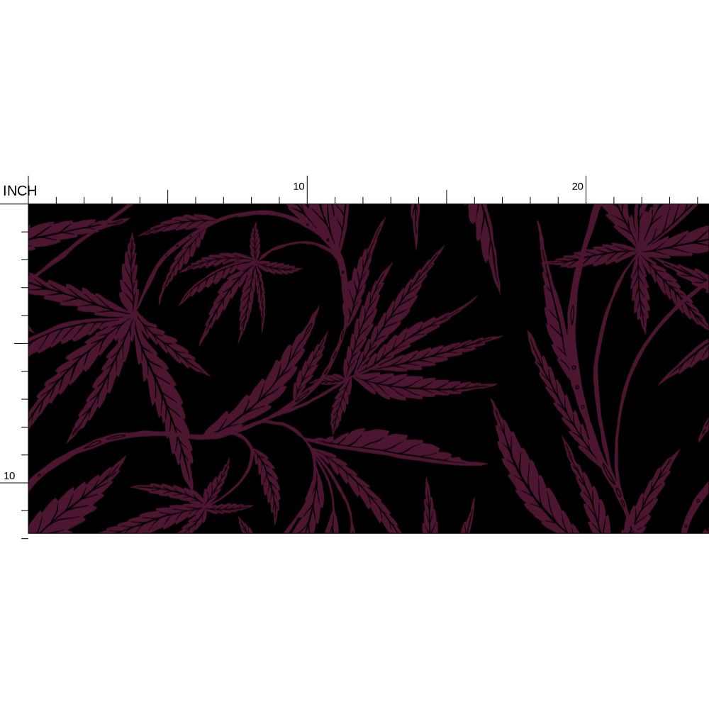 Cannabis IVI Red/Purple on Black - Large Wallpaper Print