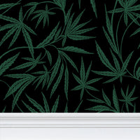Cannabis IVI Green on Black - Large Wallpaper Print