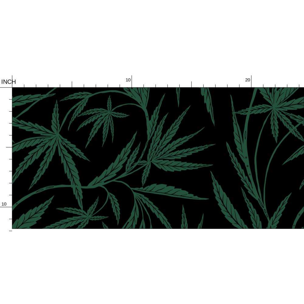 Cannabis IVI Green on Black - Large Wallpaper Print