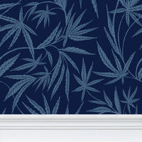 Cannabis IVI Light Blue Dark Blue - Large Wallpaper Print
