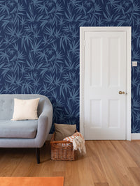 Cannabis IVI Light Blue Dark Blue - Large Wallpaper Print