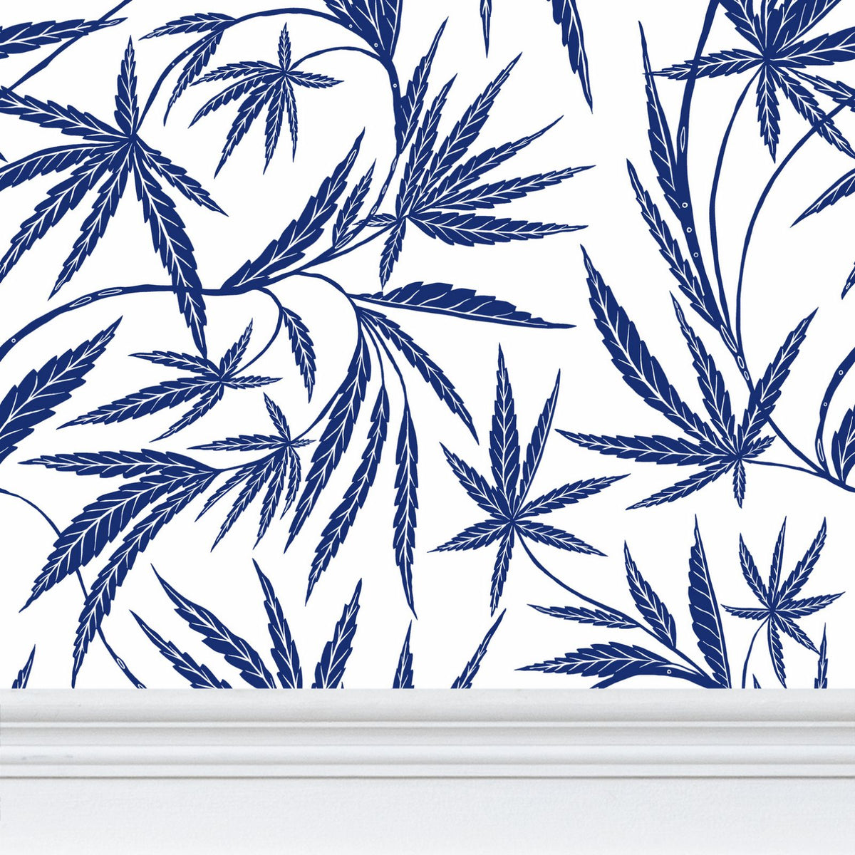 Cannabis IVI Blue and White - Large Wallpaper Print