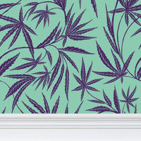 IVI All Over Pattern - Dark Purple over Mint