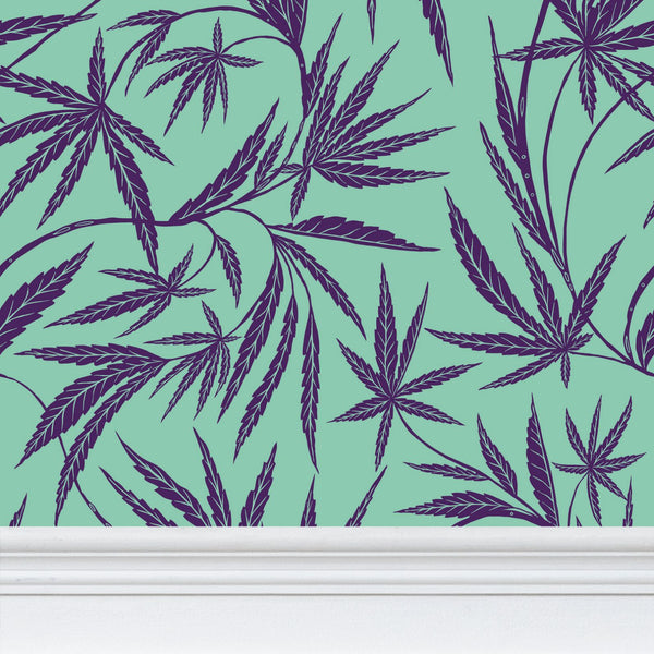 IVI All Over Pattern - Dark Purple over Mint