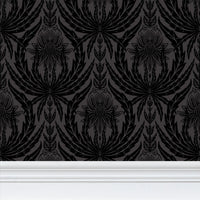 IVI - Cannabis Damask Circle of Life Black Over Dark Grey