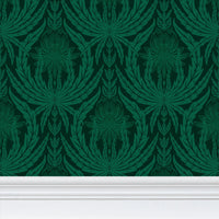 IVI - Cannabis Damask Circle of Life Light Green Over Dark Green