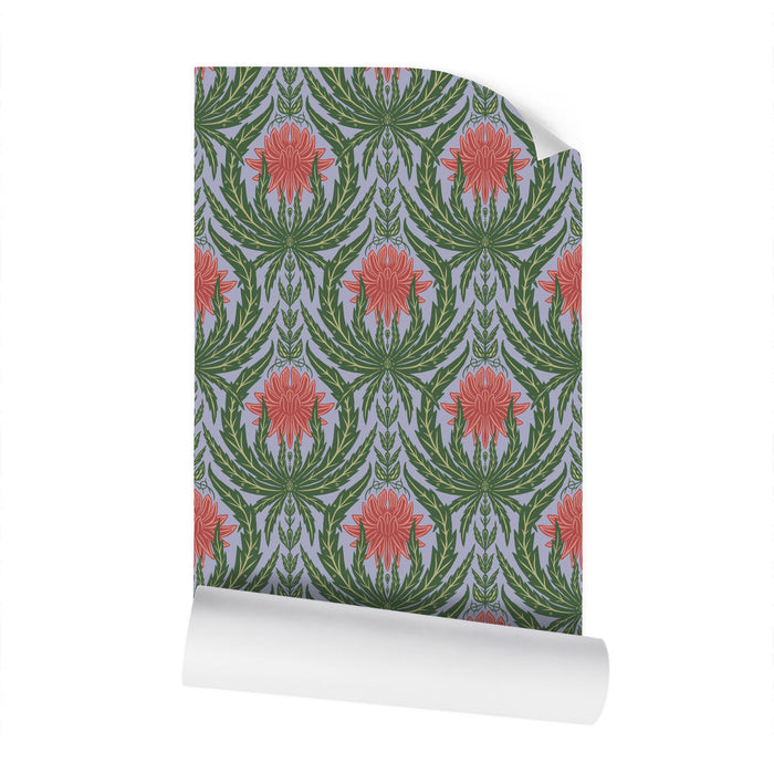 IVI - Cannabis Damask Circle of Life Retro Green Orange and Blue