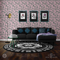 Cannabis IVI Green on Pink - Large Wallpaper Print