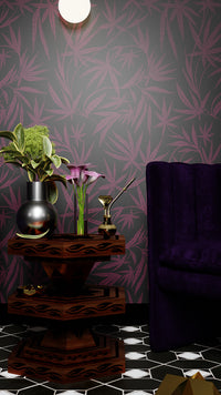Cannabis IVI Red/Purple on Black - Large Wallpaper Print