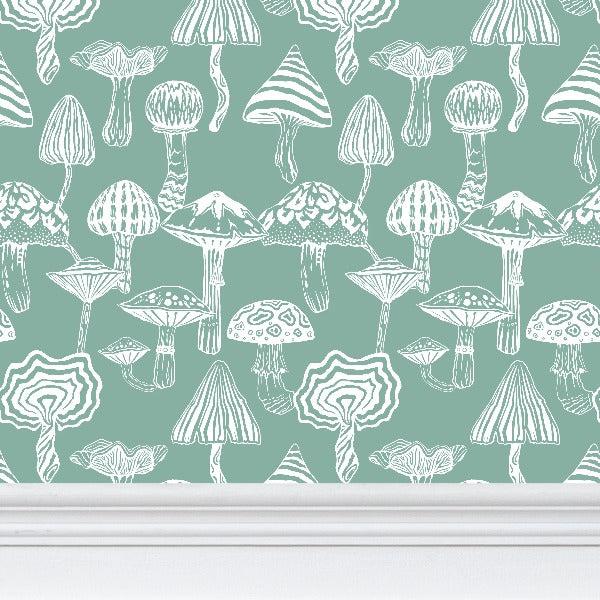 IVI - Mushroom Pattern - White Line Over Green