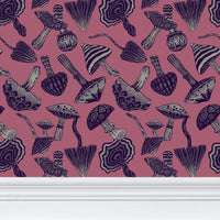 IVI - Mushroom Rotated Pattern - Grey and Pink