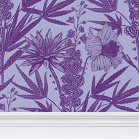 IVI Bouquet - Water Lily, Larkspur, Daisy w/ Cannabis Leaves Purple