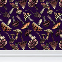 IVI - Mushroom Rotated Pattern - Purple Background