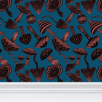 IVI - Mushroom Rotated Pattern - Orange with Blue