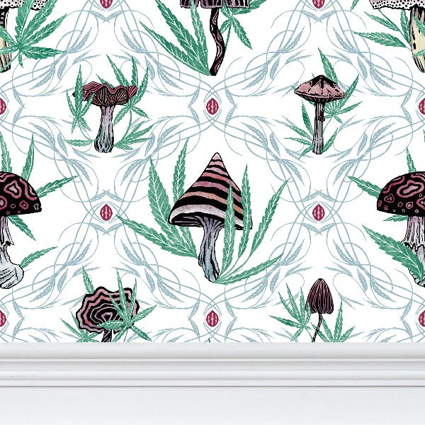 IVI LIFE - Mushroom Pattern w/ Cannabis Leaves